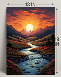 Sunset Over Serene Valley Poster