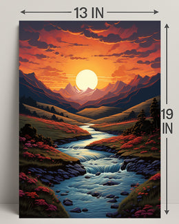 Sunset Over Serene Valley Poster