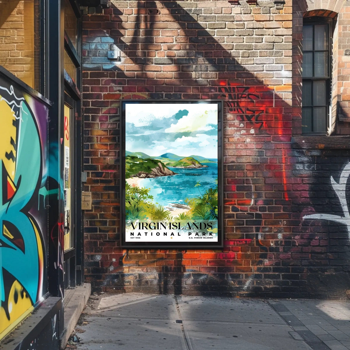 Virgin Islands Watercolor Wall Art Poster