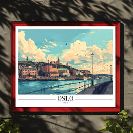 Oslo Waterfront Illustration Urban or Cityscape Poster