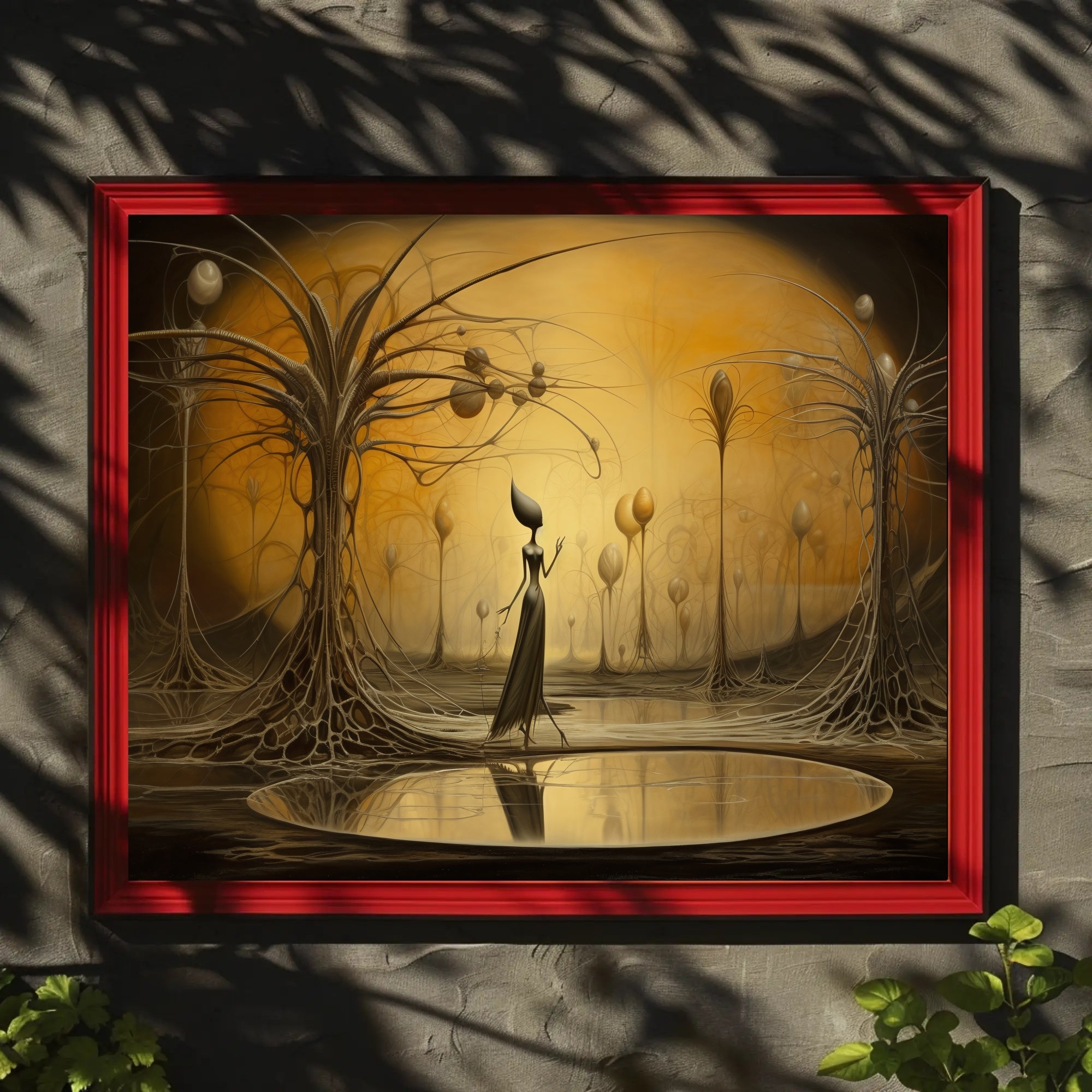 Surreal Dreamscape with Ethereal Figure: Fantasy Poster