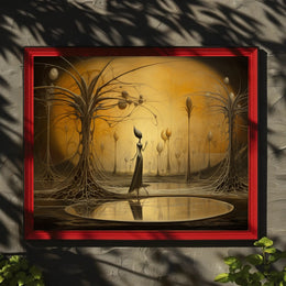 Surreal Dreamscape with Ethereal Figure: Fantasy Poster