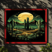 Desert Moonlit Landscape Poster
