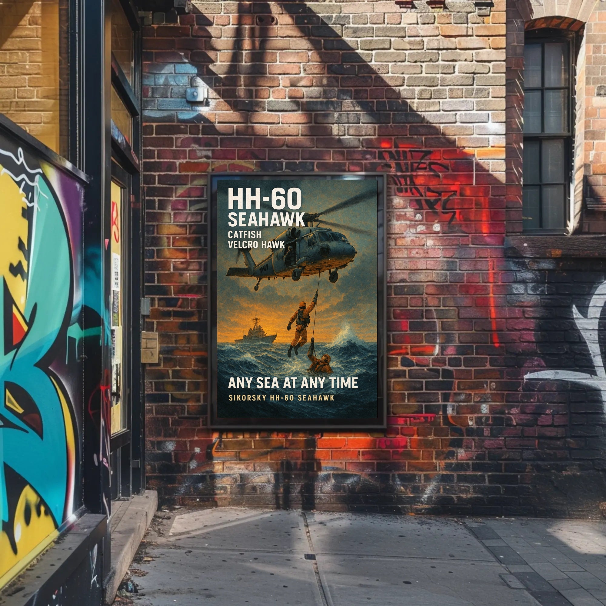 HH60 Seahawk  Any Sea at Any Time Poster PosterGoat