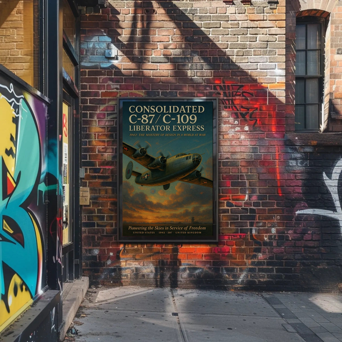 Consolidated C-87 Liberator Express Vintage Aviation Poster