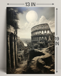 Moonlit Ruins Of Rome Poster
