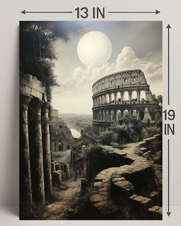 Moonlit Ruins Of Rome Poster