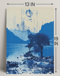 Tranquil Blue Landscape Poster