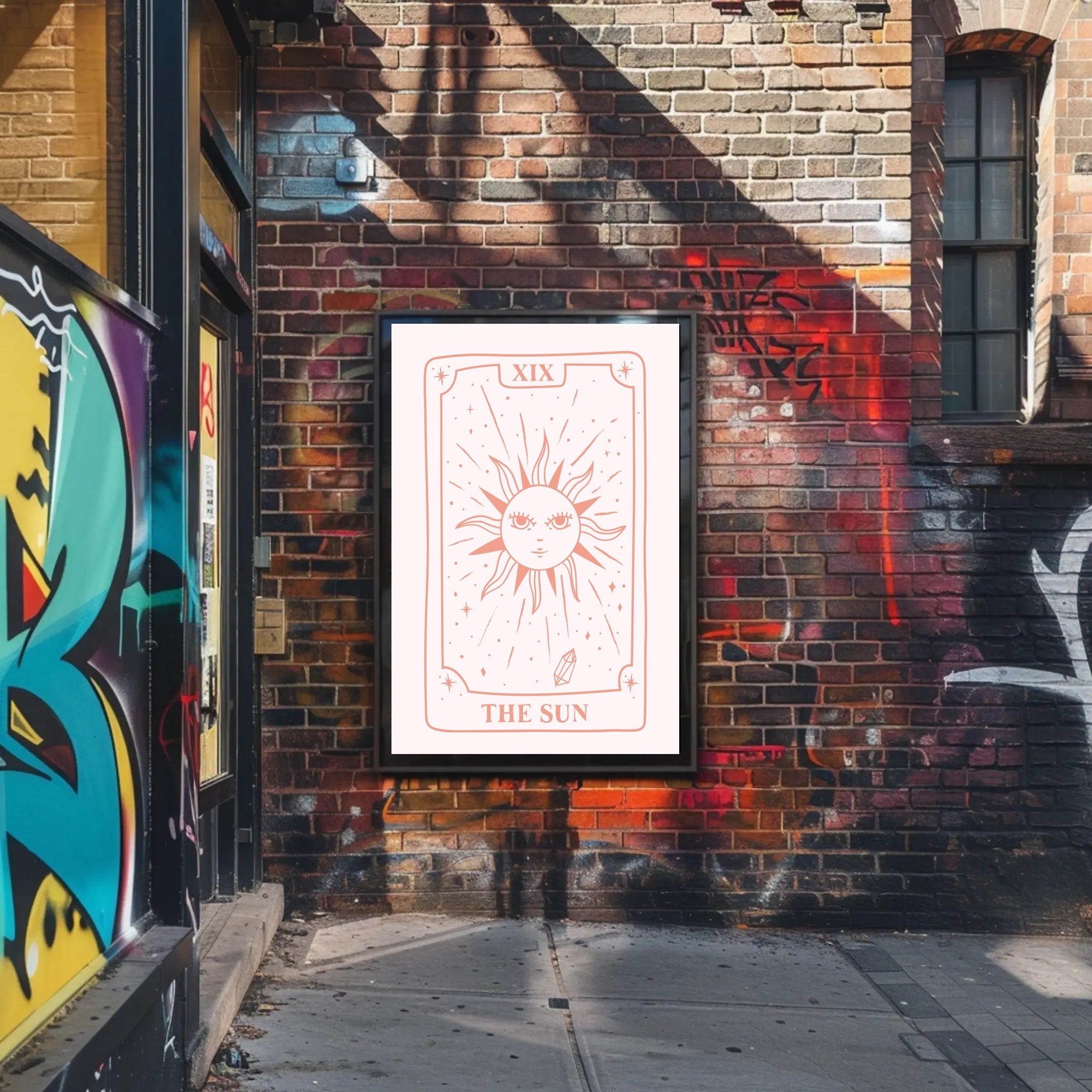 The Sun Tarot Card Abstract Wall Art Poster PosterGoat