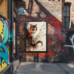 Whimsical Calico Cat Poster