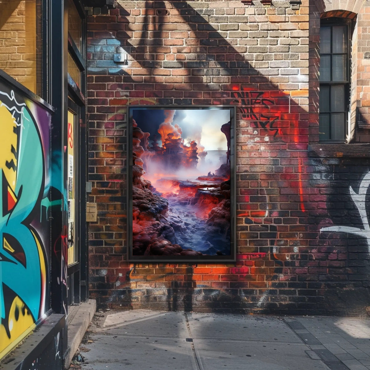 Fiery Fantasy Landscape Poster