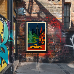 New York City Landmarks Poster Modern Wall Art For Home