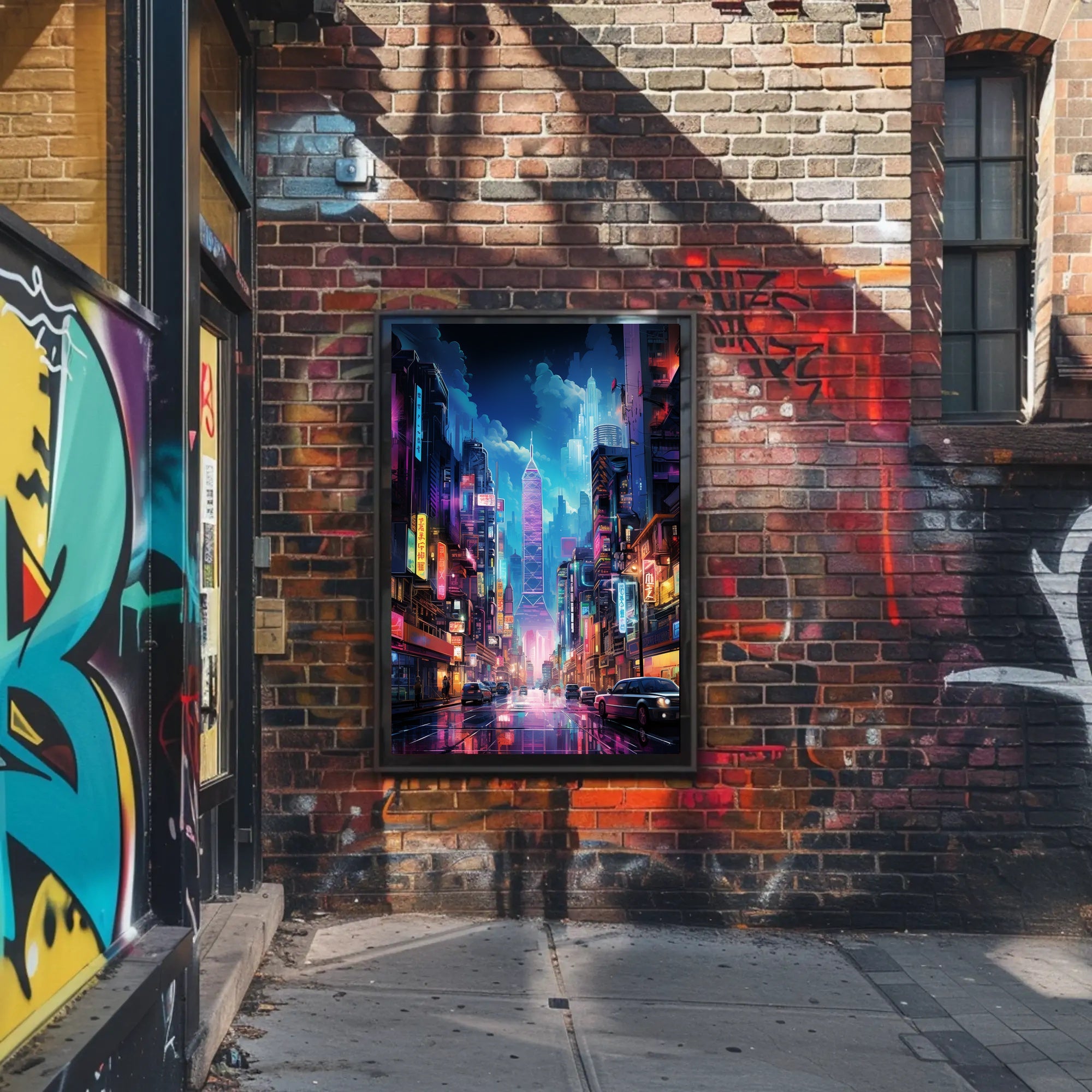 Neon Cityscape Poster