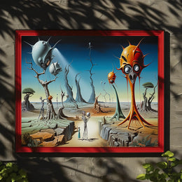 Surreal Futuristic Alien Landscape Art Poster Futuristic Sci-Fi Poster