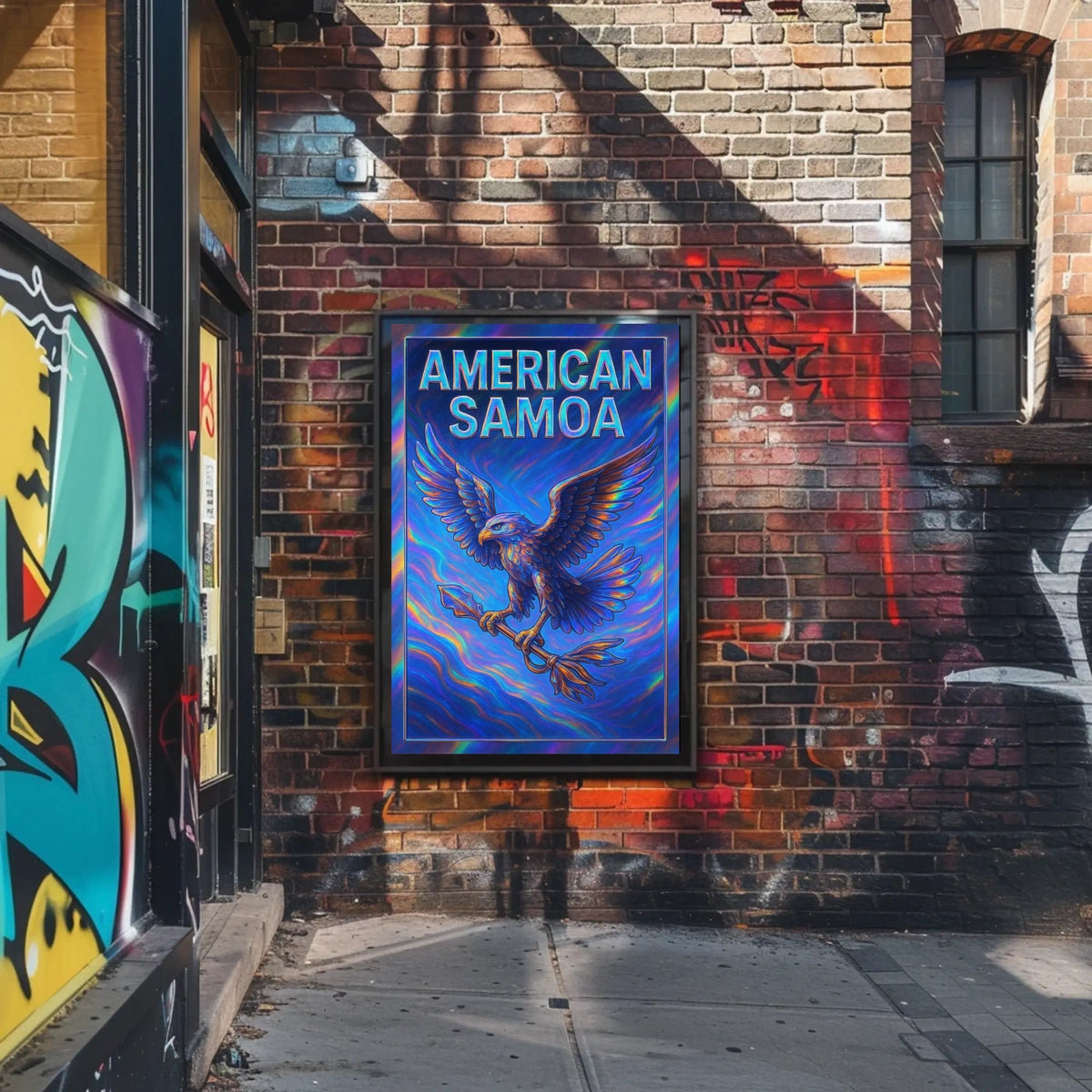 American Samoa Vibrant Eagle Poster