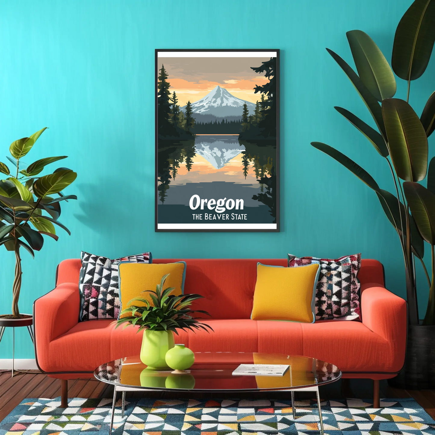 Oregon - The Beaver State Vintage Travel Poster