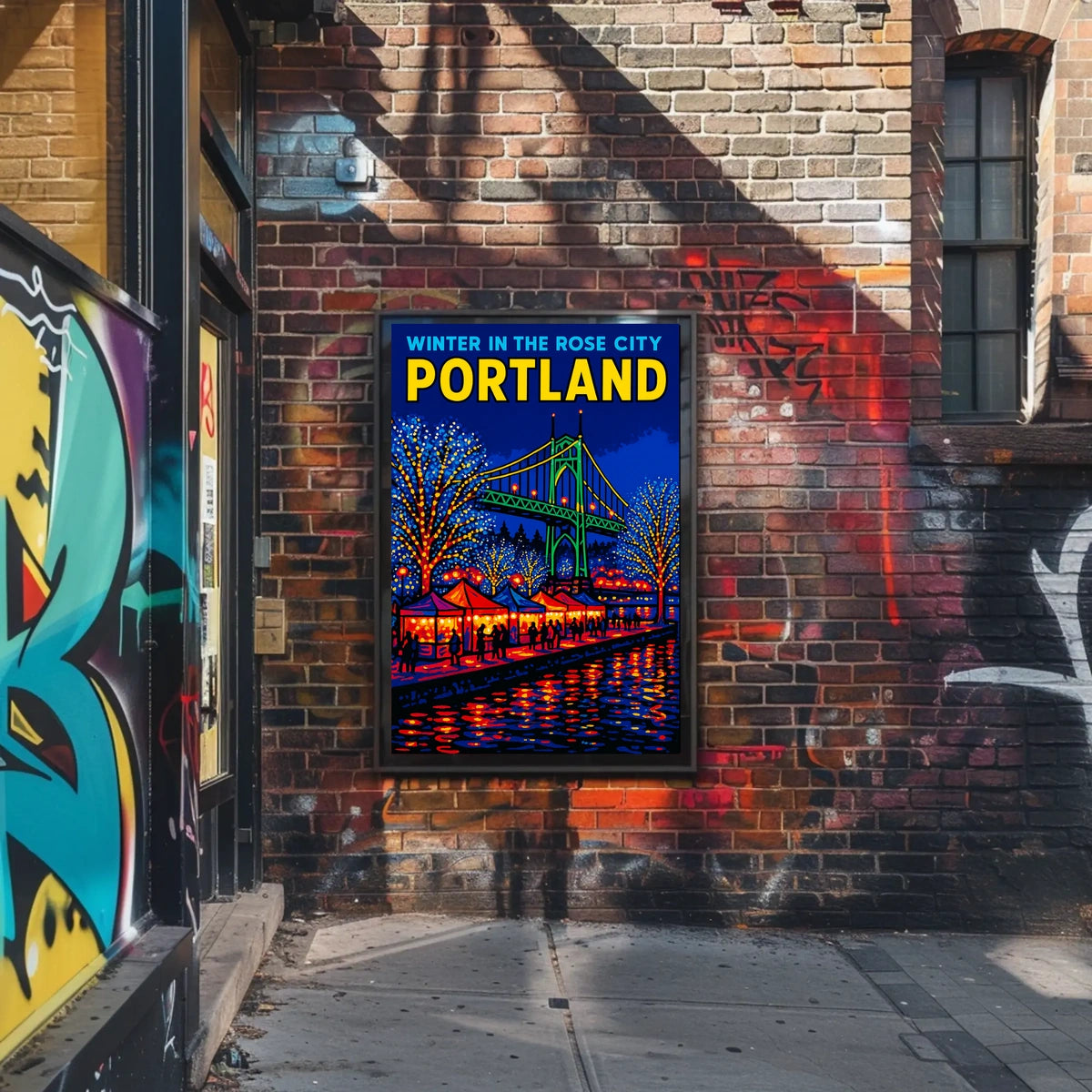 Winter In The Rose City Portland Poster