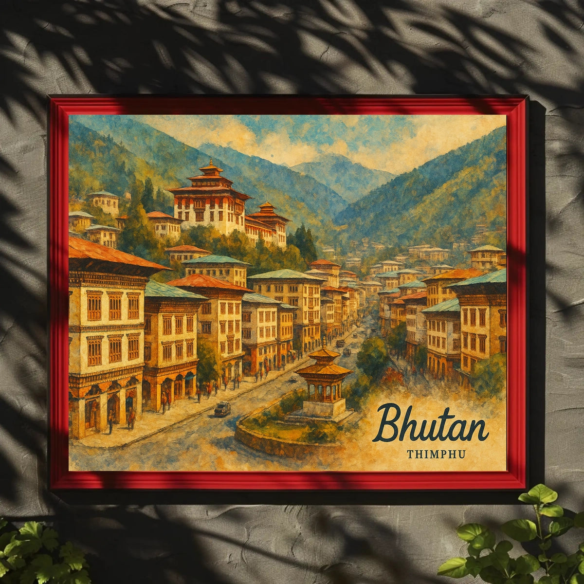 Bhutan Thimphu Wanderlust Travel Photography Poster