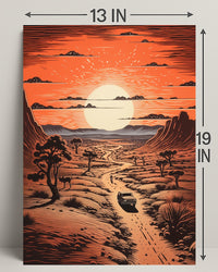 Desert Journey At Sunset Poster