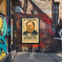 William Howard Taft 27th President of the United States Exaggerated Cartoon Sketch Poster
