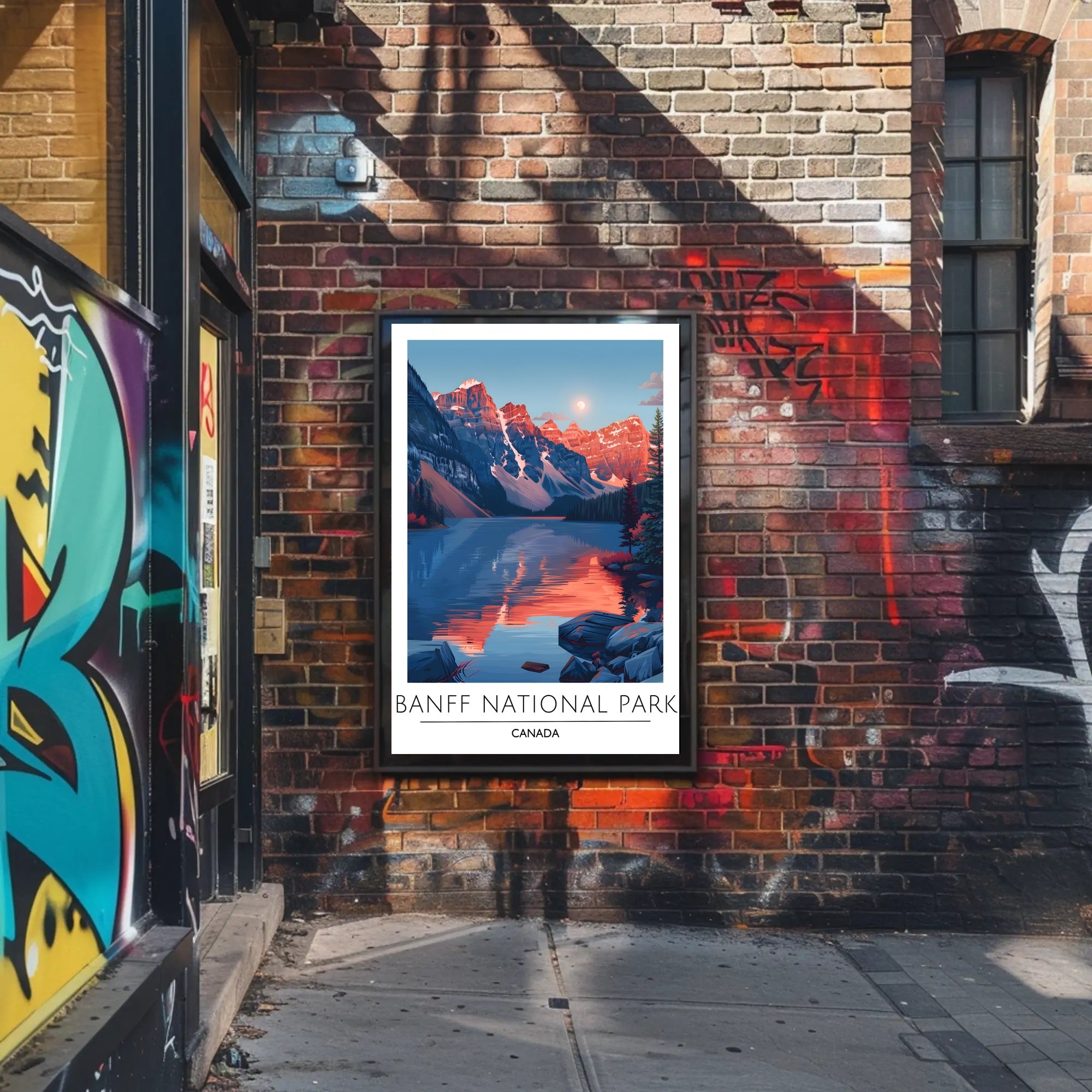 Banff National Park Reflection Travel Poster
