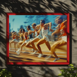 Vintage Athletes Sprinting Race Poster Art Print