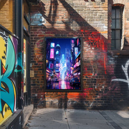 Neon Cityscape Poster