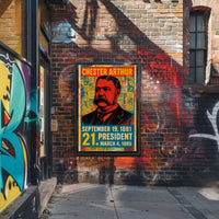Chester A. Arthur 21st President of the United States Street Art Mashup Poster