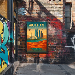 Abu Dhabi Modern Tradition Cityscape Travel Poster