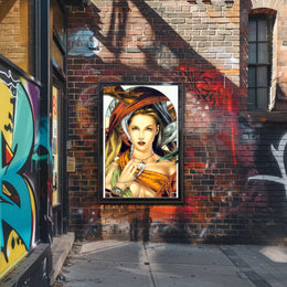 Mystical Elegance Woman in Earth Tones Artistic Poster