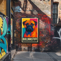 Bullmastiff A Vibrant Portrait Poster
