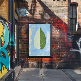 Dual Nature Leaf Modern Abstract Poster Print