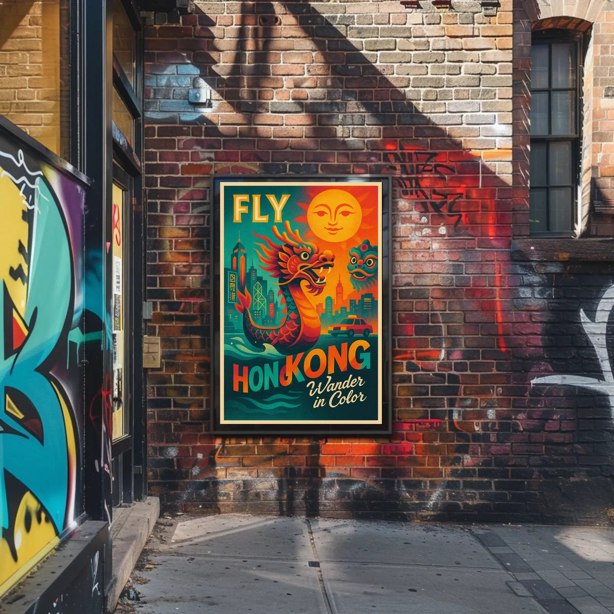 Fly To Hong Kong Wander In Color Poster