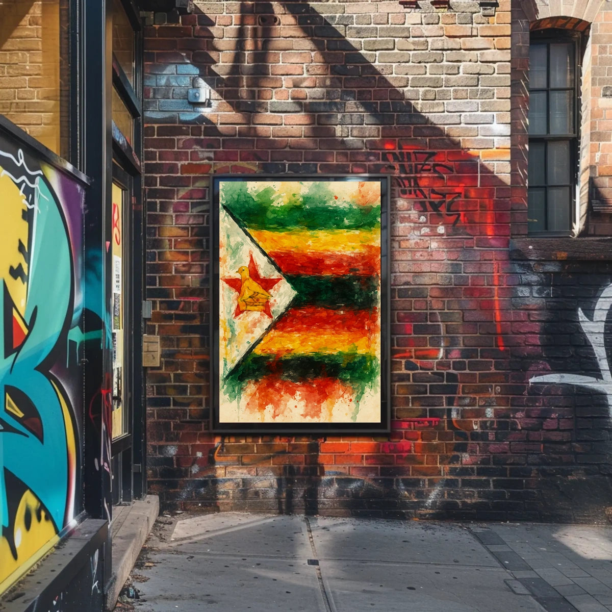 Zimbabwe Vivid Colors Collectors Art Poster