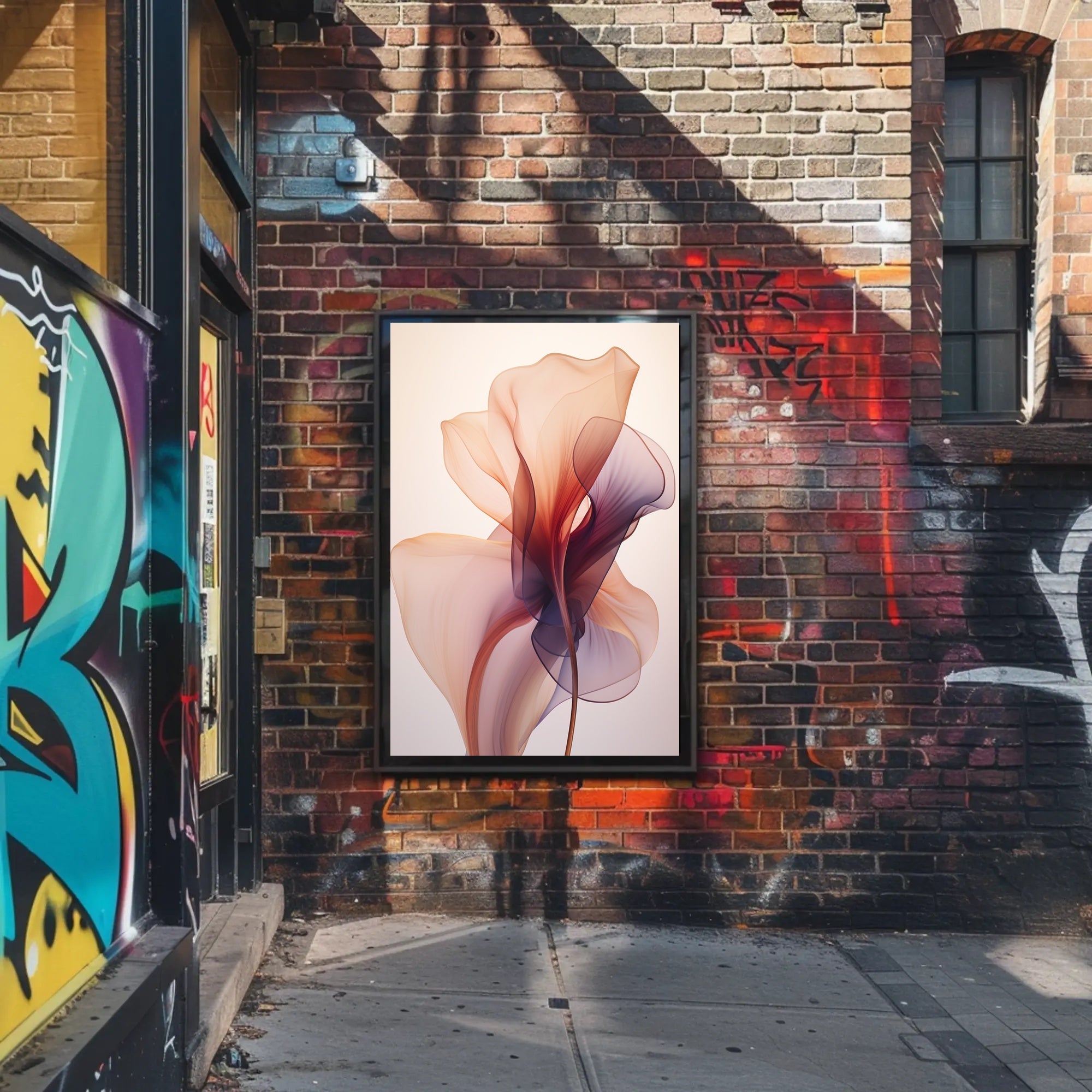 Elegant Floral Abstract: Serene Pastel Art Poster