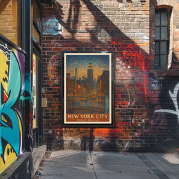 New York City Mosaic Realism Poster