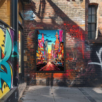 Vibrant Times Square Urban Scene Poster Modern Wall Art