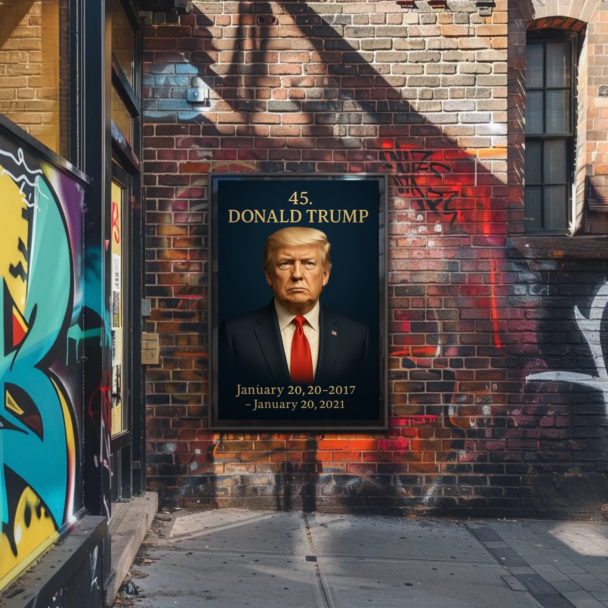 Donald Trump Presidential Era Photorealistic Political or Propaganda Poster PosterGoat