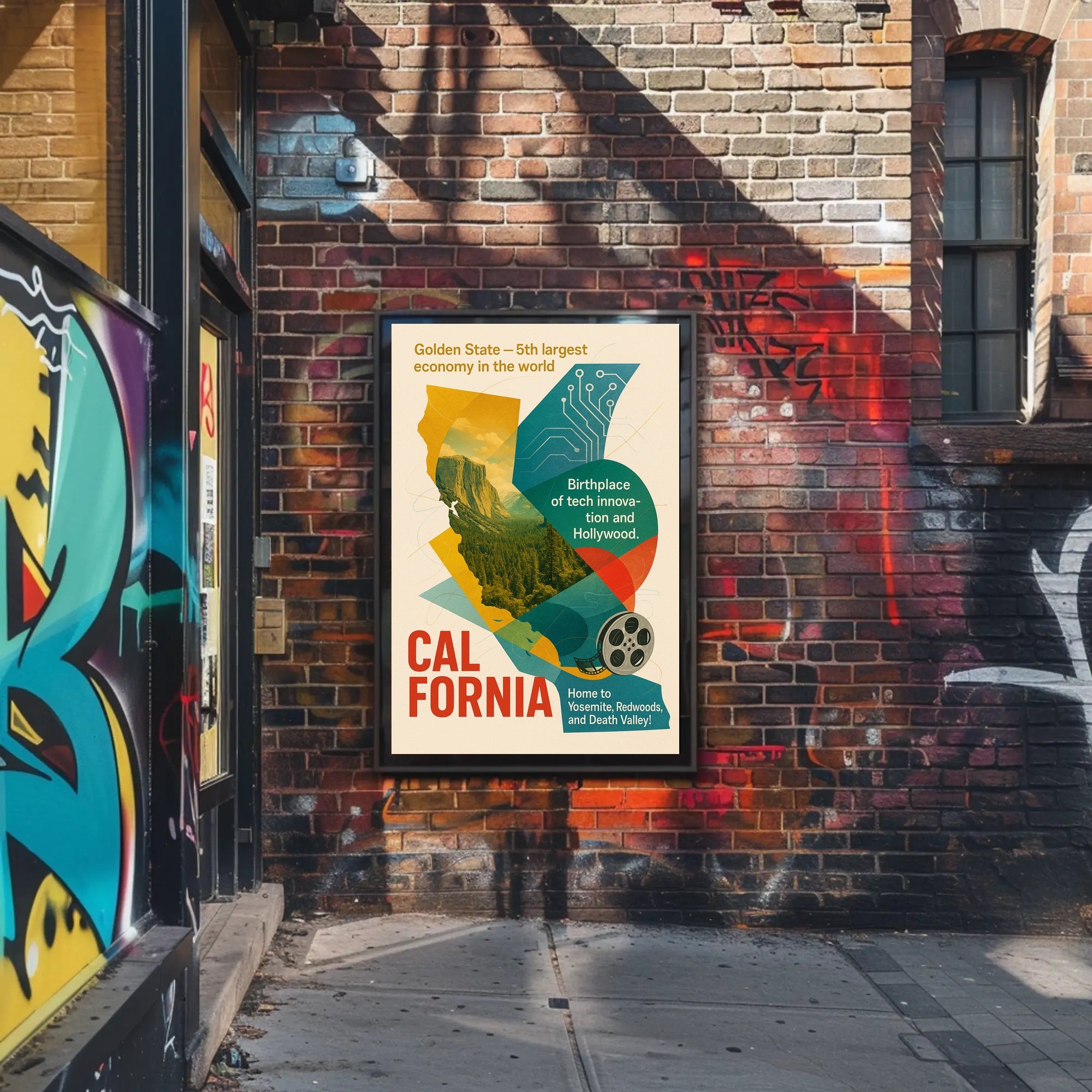 California Golden State Wall Art Print PosterGoat