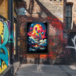 Fantasy Adventure Hot Air Balloon Art Poster