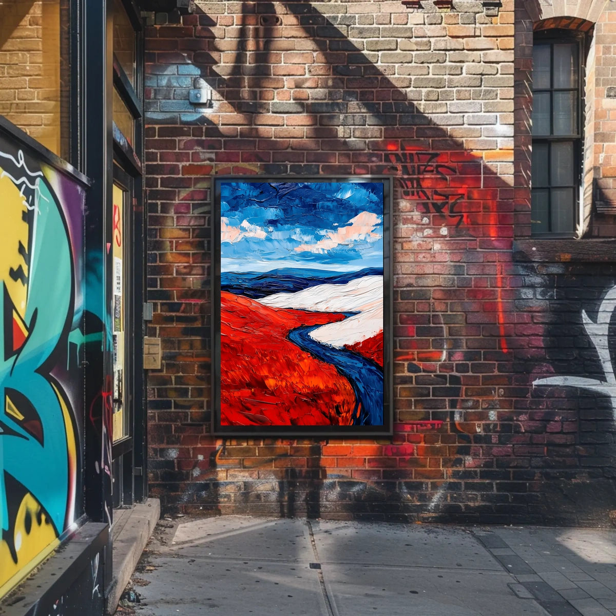 Vivid Landscape In American Flag Colors Abstract Poster