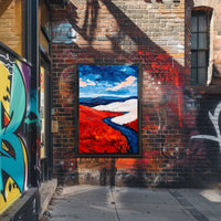 Vivid Landscape In American Flag Colors Abstract Poster