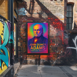John Quincy Adams 6th President of the United States Neon Gradient OverlayPoster