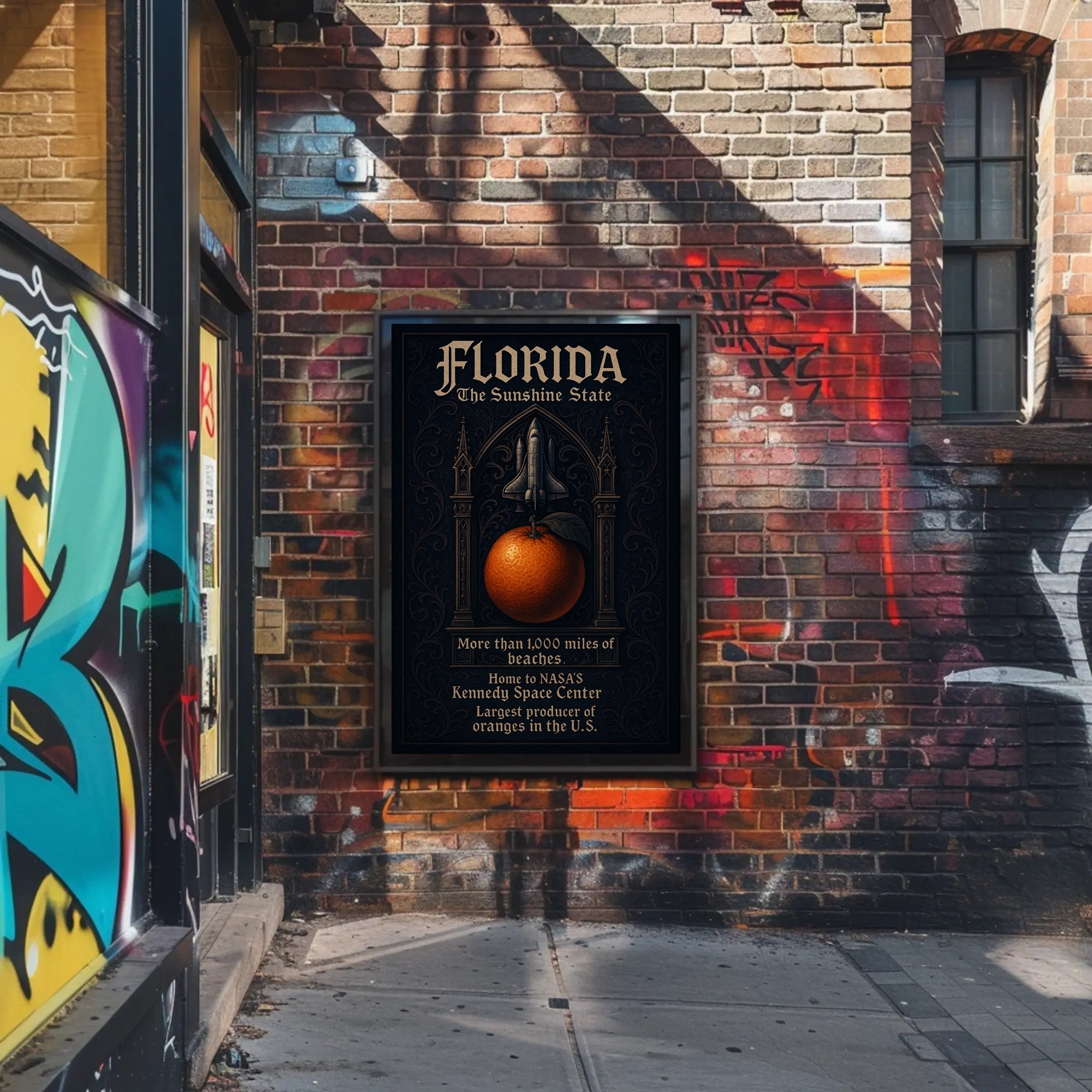 Florida Sunshine State Vintage Travel Art Poster