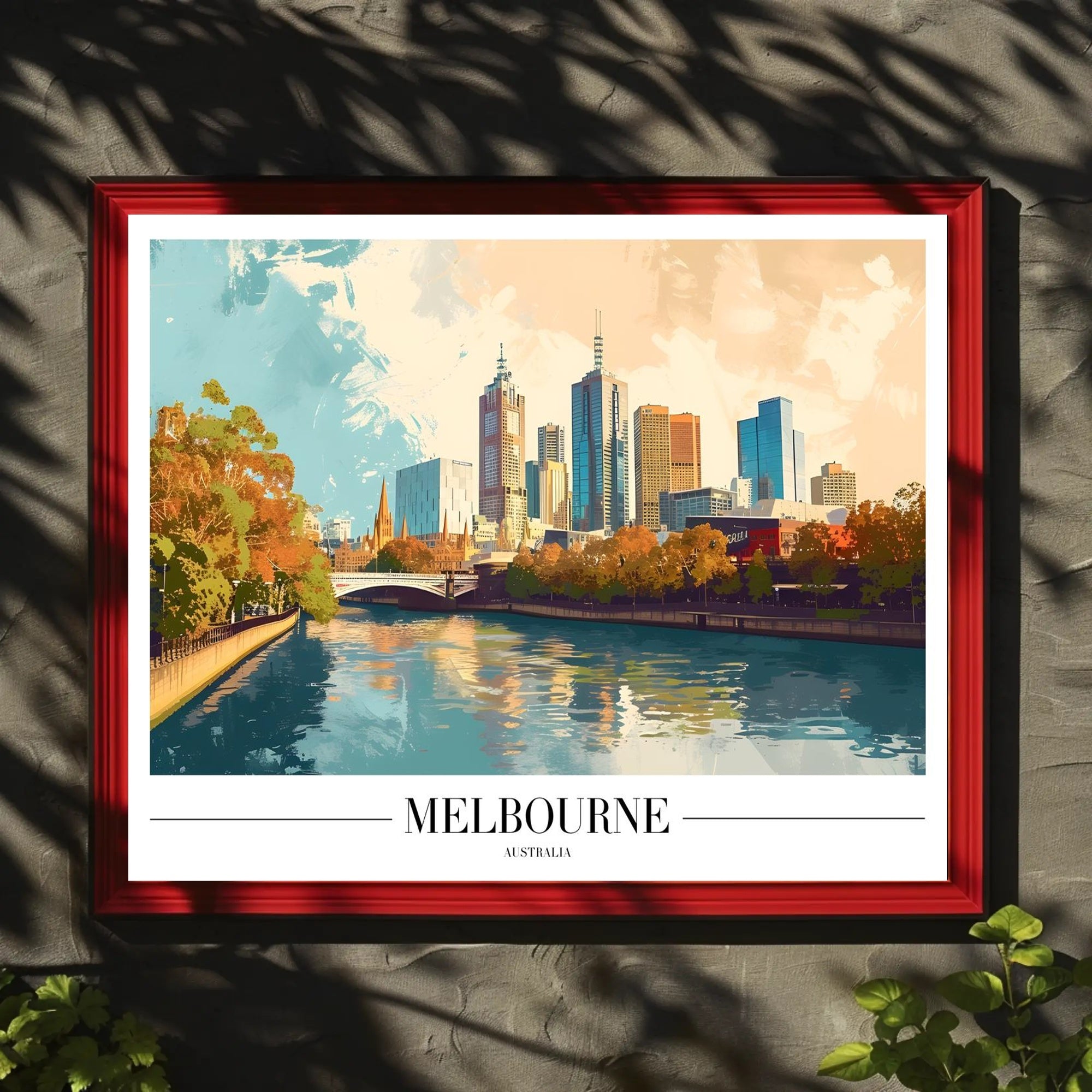 Melbourne's Vibrant Skyline: Urban or Cityscape Poster
