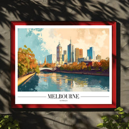 Melbourne's Vibrant Skyline: Urban or Cityscape Poster