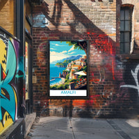 Amalfi Coast Mediterranean Charm Travel Poster