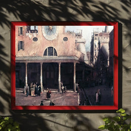 Historical City Scene Renaissance Plaza Urban or Cityscape Poster