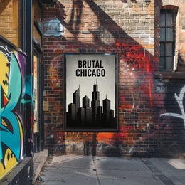 Bold Black-and-White Chicago Skyline Urban or Cityscape Poster