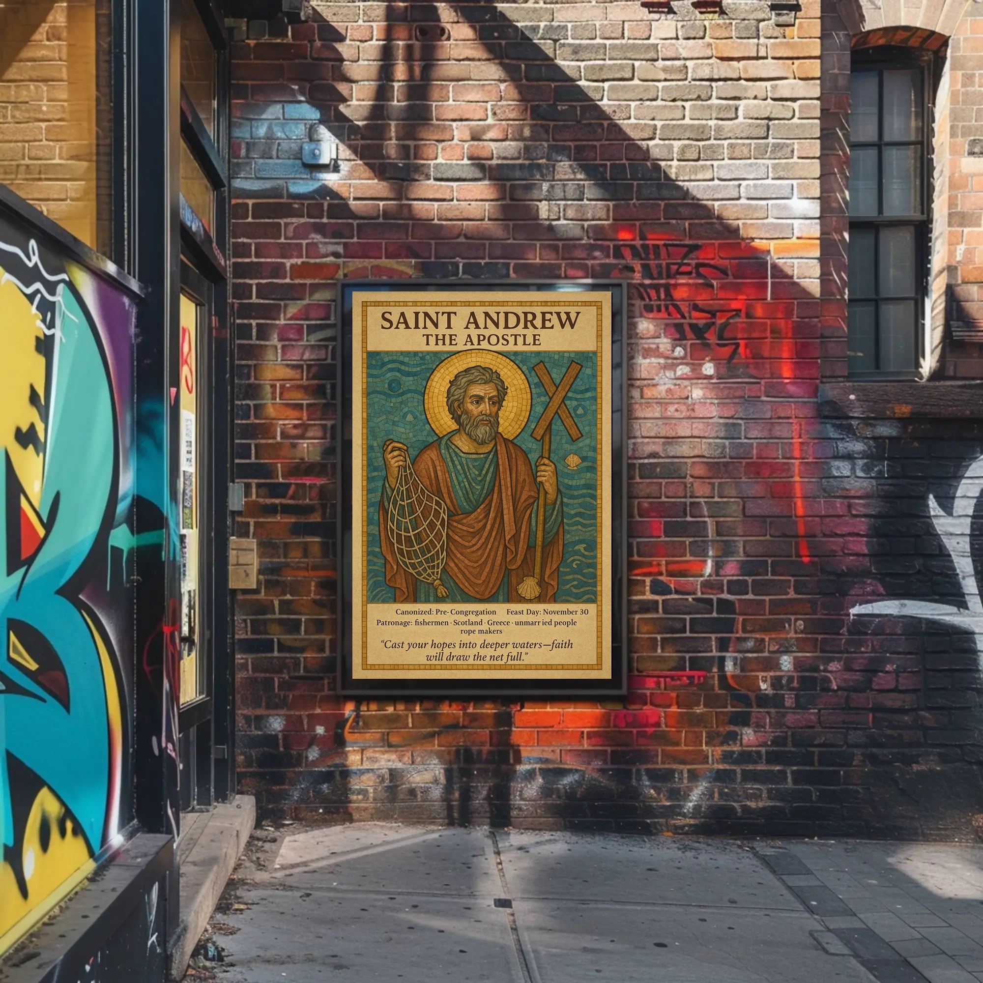 Saint Andrew Religious Icon Poster Cultural or Heritage Poster